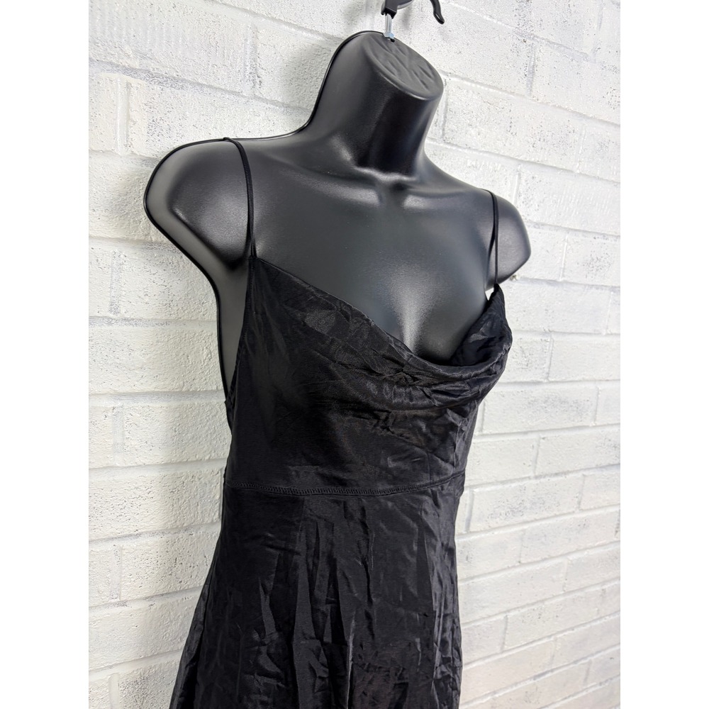 Victoria's Secret Slip Dress Women S Black Cowl Neck Satin Mini Lingerie - Picture 4 of 9